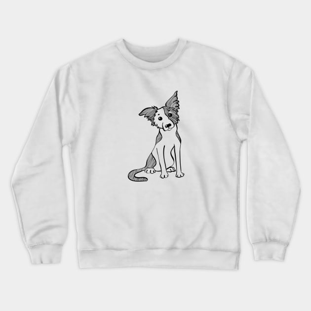 Sketch Funny dog Border Collie Crewneck Sweatshirt by kavalenkava